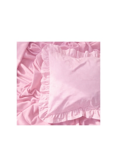 Lief Home %100 Pamuklu Pembe Pötikareli Fırfır Detaylı Bebek Yastık Kılıfı 35x45 1 Adet