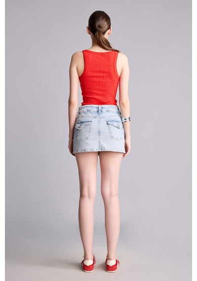 Defacto Mini Jean Şort Etek I4913ax26hsnm85 İndigo-nm85