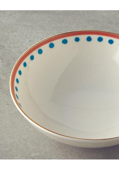 Orange Carny Bone Porselen Kase 15 Cm Turuncu-mavi