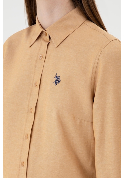 U.S. Polo Assn. Kadın Camel Uzun Kollu Basic Gömlek 50316711-VR015