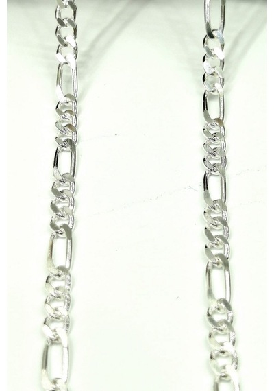 Omar Silver Unisex Figaro 3,6 Mm Gümüş Kolye Zincir Omr7641