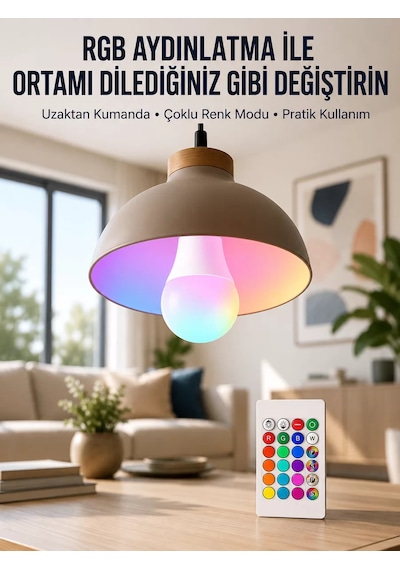 Northcity Ambiyans Aydınlatma Rgb Led Lamba Kumandalı Renk Değiştirebilen