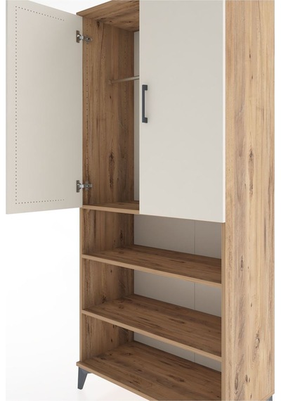 Hyperion Dolap 4 Raflı 2 Kapaklı Tek Askılı 88x44x195 Çam-aytaşı Atlas Çam