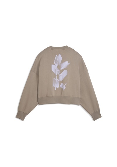 529249-81 Puma X Hyrox W Heavyweıght Crew Kadın Sweatshirt Bej 529249-81