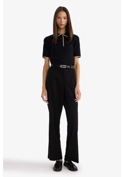 Defacto Straight Fit Çift Cepli Normal Bel Düz Paça Pantolon G7024ax25aubk81 Siyah-bk81