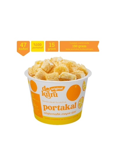 Dokuru Portakal Kuru Meyve Cipsi - Dondurularak Kurutulmuş Freeze Dried Çıtır Portakal 150 G