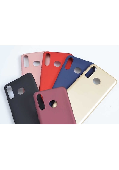 Noktaks - Huawei Uyumlu Huawei P30 Lite - Kılıf Mat Renkli Esnek Premier Silikon Kapak - Gold