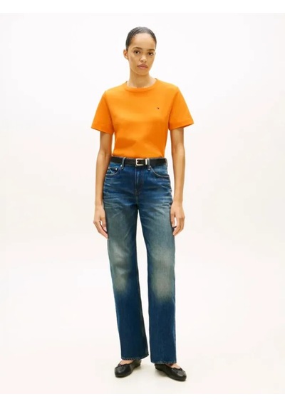 Tommy Hilfiger Boxy Interlock Ss C-nk Tee Kadın Turuncu T-shirt - Ww0ww49646