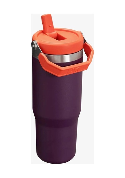 Stanley Kişiye Özel The Iceflow Flip Straw 0.89 L Pipetli Termos Bardak Stanley 0.89 L Özel İsimli Mor