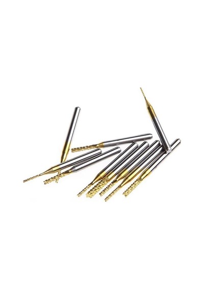 Pcb Mini Karbür Freze Kesici 0.8-3.175mm 10 Lu Set 3.175mm Shank