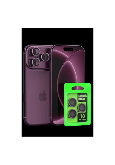Newface Apple iPhone Uyumlu,  18 Pro Max Raze Metal Kamera Lens - Bordo