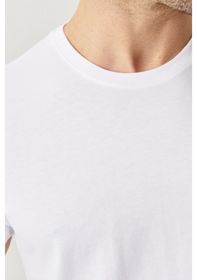 AC&Co / Altınyıldız Classics 4A4800000001BYZXS Slim Fit Bisiklet Yaka Kısa Kol Pamuklu Erkek Tişört Beyaz