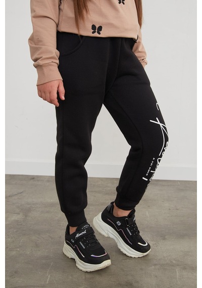 3 İplik Yazı Baskılı Jogger Kız Çocuk Eşofman Altı 26kcck7376130992-siyah SiYAH 3 İplik Yazı Baskılı Jogger Kız Çocuk Eşofman Altı 26kcck7376130992-siyah SiYAH