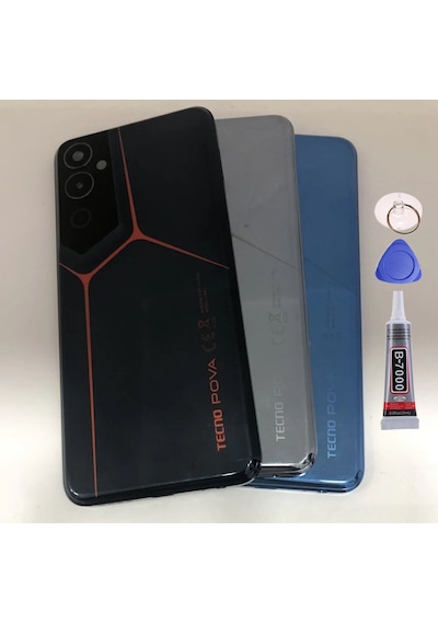 Tecno Tecno Pova Neo 2 Mavi Arka Kapak Batarya Kapağı Pil Kapağı Yapışkan Ve Sökme Aparatıyla Beraber Full Set Mavi