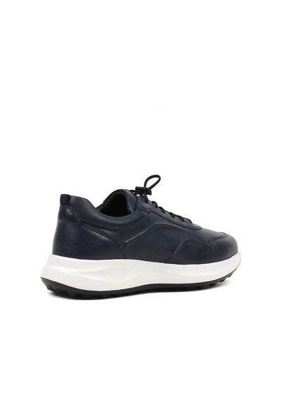 Erkek Lacivert Bağcıklı Kalın Tabanlı Sneaker