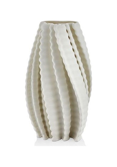 Lamedore Abstract Spıral Beyaz 3d Vazo 19x20x35 Cm Beyaz