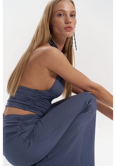 Mai Collection Mai Studios Co. Jody İndigo Crop Pantolon Takım İndigo