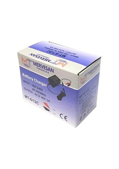 Mt-6/12c 6v-12v 1a Akü Şarj Cihazı 6 Volt Ve 12 Volt 1 Amper Kademeli Şarj Adaptörü Jaklı+krokodilli