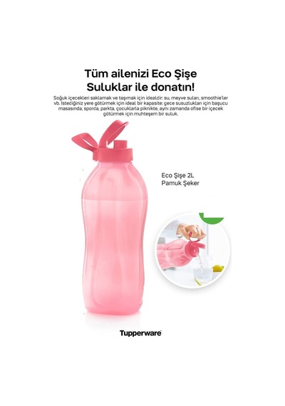 2 Litre Eco Şişe Suluk Kamp Matara Pamuk Şeker