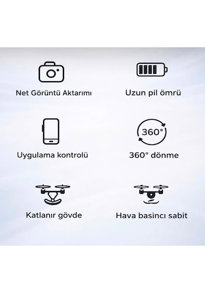 Hd Kamera Katlanabilir Gövde Türkçe Kılavuz Ve Uygulama Destekli 360 Derece Dönebilen Taşıma Çantalı Çift Bataryalı Drone