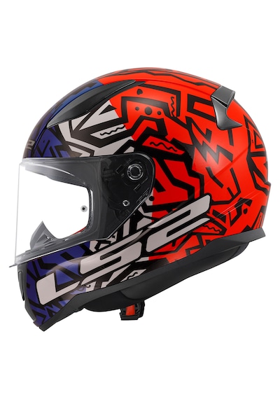 Ls2 Rapid 2 Memphis Full Face Motosiklet Kaskı Kırmızı-Mavi