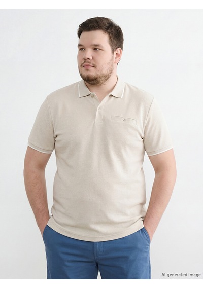 Lcwaıkıkı Classic Bej Polo Yaka Erkek Dokulu Tişört
