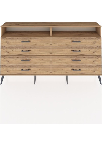 Arges Konsol 2 Raflı 8 Çekmeceli 176x30x99 Çam-çam Çam-çam