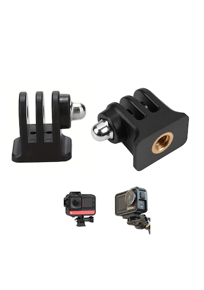 Knmaster Aksiyon Kamerası Tripod Bağlantı Adaptörü 1/4" Vida Dişi Gopro, Djı Osmo Action Ve Insta360 Uyumlu Siyah