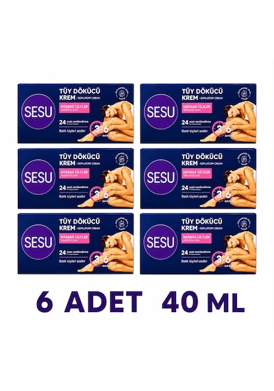 Sesu Tüy Dökücü Krem Hassas Cilt 40 Ml X 6 Adet