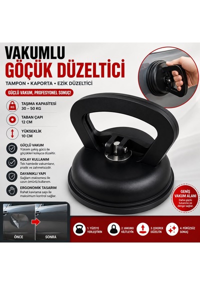Büyük Boy Vakumlu Göçük Düzeltici Cam Taşıma Aparatı 30-50 Kg 12 Cm