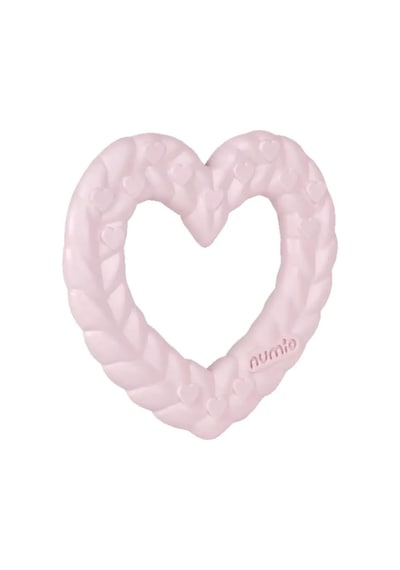 Kalp Şekilli Esnek Bpa İçermeyen Kabartılı Pastel Renkli Oyuncak Bebek Diş Kaşıyıcısı Pembe