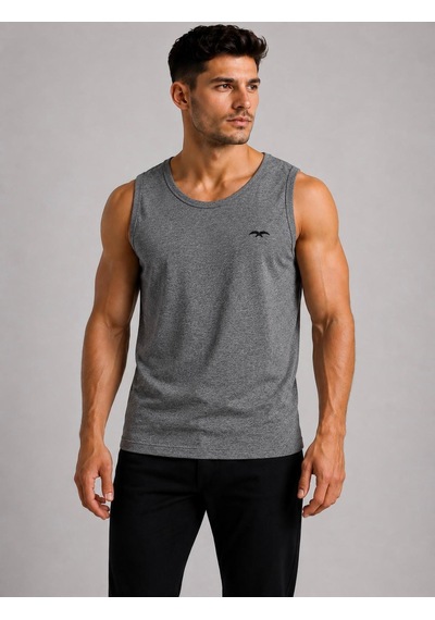 Axxel Erkek Koyu Gri Melanj Askılı Atlet T-shirt-d235