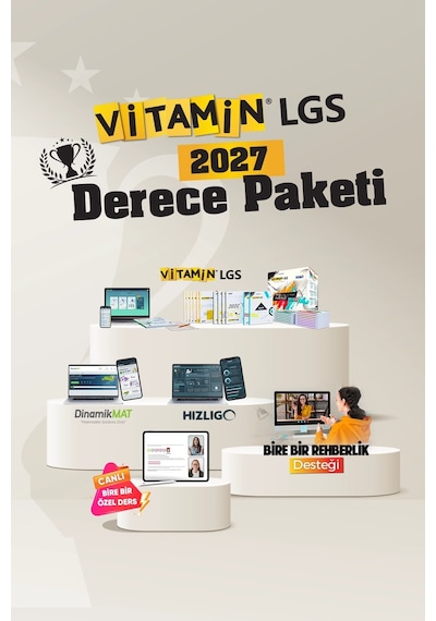 LGS 2027 Derece Paketi 28 Soru Bankası 13 Deneme Sınavı 16.000 Soru ve 671 Etkileşimli Video 30 Canlı Özel Ders + Birebir Sınav Koçluğu