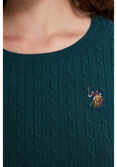 U.S. Polo Assn. Kadın Yeşil Basic Kazak 50331602 Vr060 Eden Green