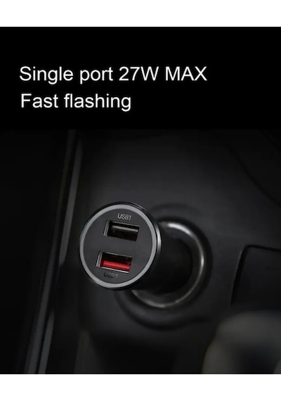 Xiaomi Mi Çift Usb 37W Hızlı Şarj Destekli Araç Şarj Cihazı Siyah