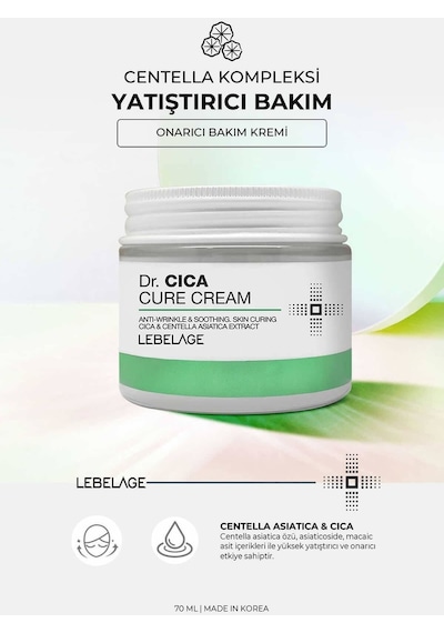 Lebelage Centella Asiatica Içeren Yatıştırıcı, Onarıcı Bakım Kremi Dr Cica Cure Cream