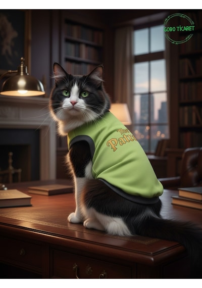 Yeşil The Patron Yazılı Kedi Ve Köpek Kıyafeti Tişörtü Elbisesi Medium/m/beden 2