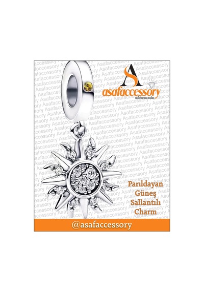 Silver Parıldayan Güneş Charm Asafaccessory Gümüş