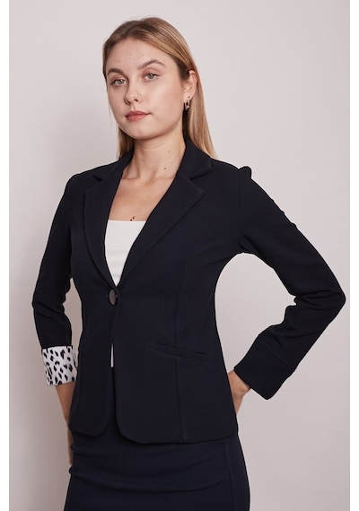 Jument Yakalı Flato Cepli Kolu Duble Uzun Kol Ofis Şık Blazer Kumaş Ceke (512163501)