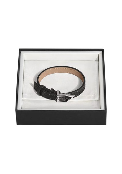Montblanc Grain Deri Düz Uçlu Bileklik 222746 Siyah
