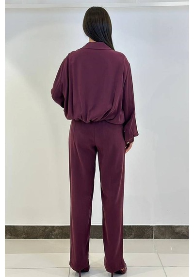 Fever Beli Lastikli Likralı Kadın Pantolon 352112009 Mürdüm