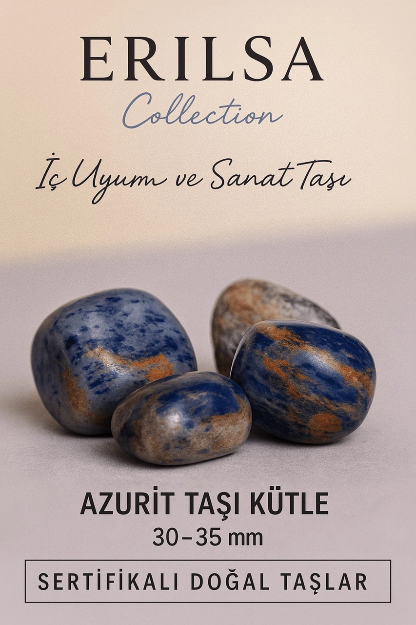 Sertifikalı Azurit Taşı Kütle 30 35 Mm İç Uyum Sanat Ve Yaratıcı