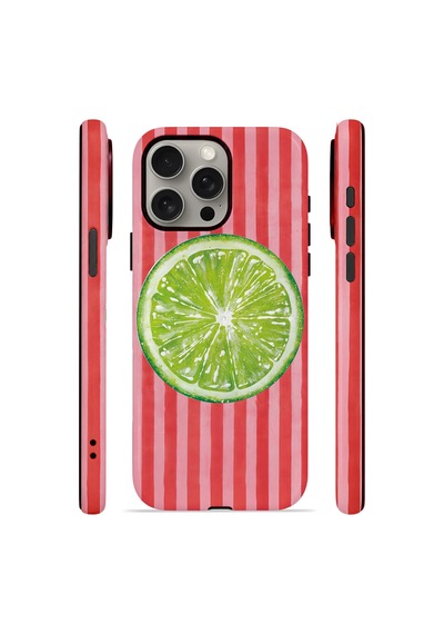 Apple iPhone Uyumlu 15 Pro Max Vorian Çift Katmanlı Magsafe Kılıf Lime Slice Pop