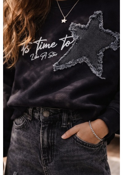 Uğur Bebe Kız Çocuk Yıldız Aplikeli Sweatshirt Jean Pantolon Takım Yıldız Detaylı Wide Leg Pantolonlu Kombin Siyah Siyah Uğur Bebe Kız Çocuk Yıldız Aplikeli Sweatshirt Jean Pantolon Takım Yıldız Detaylı Wide Leg Pantolonlu Kombin Siyah Siyah