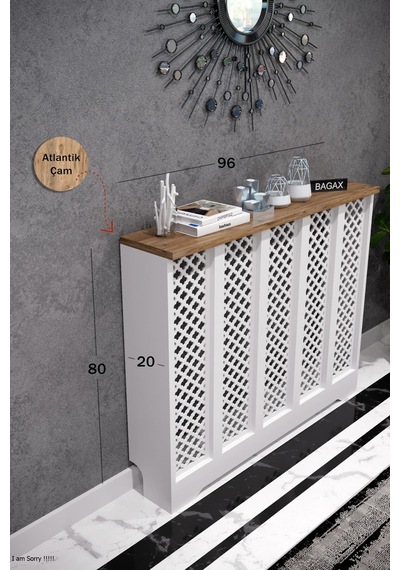 Dekoratif Petek Dolabı Kalorifer Peteği Kapatma Ünitesi Modern Tasarım İç Ölçü 96 Cm Dış Ölçü 100 Cm Petek 96 Beyaz Üstü Çam D3 Dekoratif Petek Dolabı Kalorifer Peteği Kapatma Ünitesi Modern Tasarım İç Ölçü 96 Cm Dış Ölçü 100 Cm Petek 96 Beyaz Üstü Çam D3