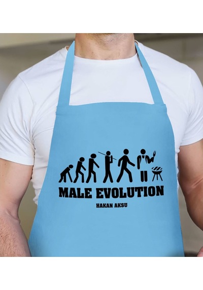 Kişiye Özel Mangalcı Mavi Erkek Mutfak Önlüğü