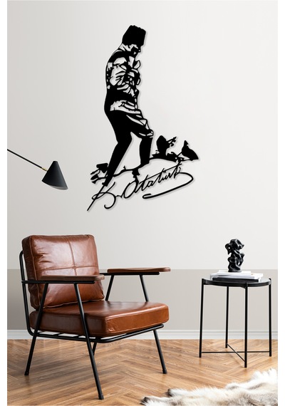 Myc Wall Art Atatürk Kocatepe Imzalı Portre Dekoratif Metal Duvar Tablosu