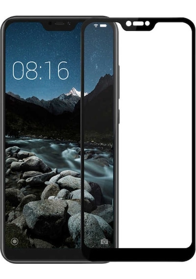 Xiaomi Mi A2 Lite Davin 5D Cam Ekran Koruyucu Siyah
