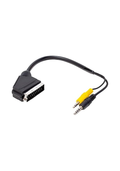 Uydu Alıcısı Kablo 3.5 Mm Stereo Erkek-scart Kablo 35 Cm Uzun-kısa Bir Arada