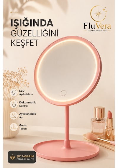 Led Işıklı Makyaj Aynası Masaüstü Dokunmatik Aydınlatmalı Güzellik Ve Cilt Bakım Aynası Pembe Ayarlanabilir Başlık Geniş Taban Usb-c Şarjlı Pembe Led Işıklı Makyaj Aynası Masaüstü Dokunmatik Aydınlatmalı Güzellik Ve Cilt Bakım Aynası Pembe Ayarlanabilir Başlık Geniş Taban Usb-c Şarjlı Pembe